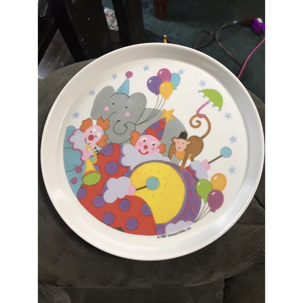 SiLite MELAMINE General Mills Circus Clowns Plate‎ 80s 1987 Vintage